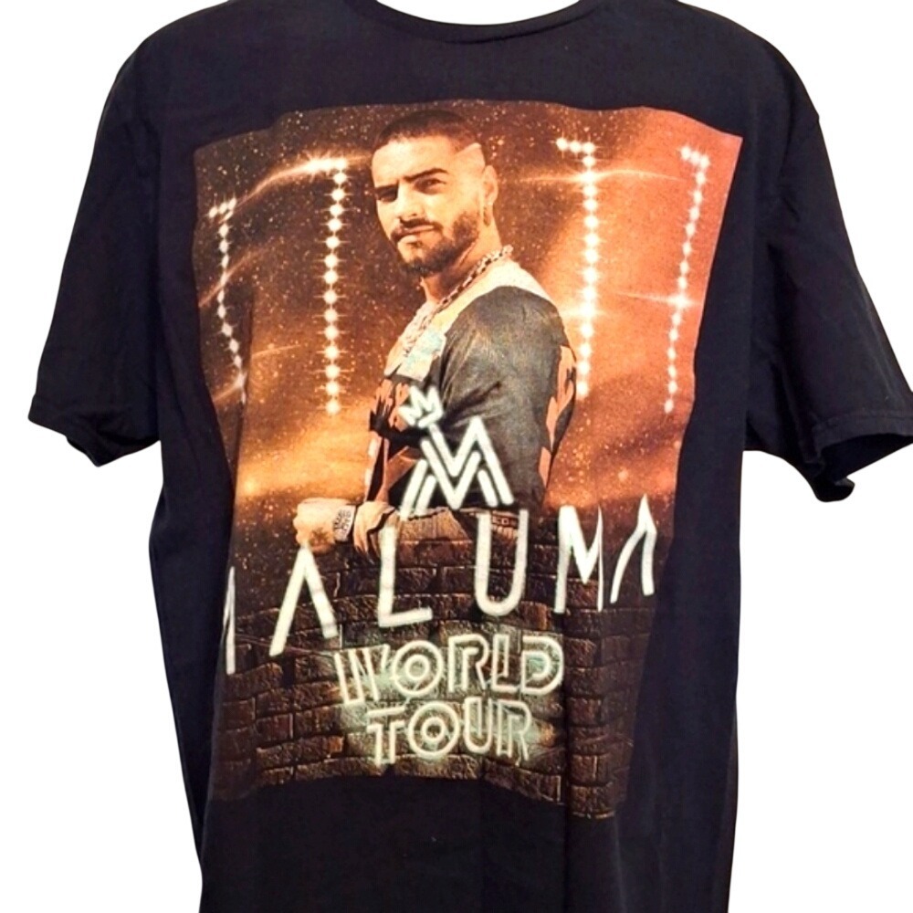 Maluma 11:11‎ World Tour 2019 Concert Graphic T-Shirt Black Short Sleeve Women